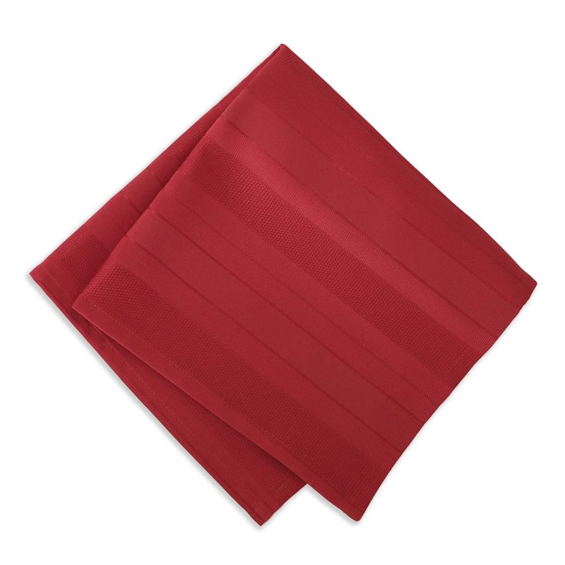 Newbridge Red Satin Stripe Fabric Tablecloth, 60 x 144 Inch Rectangle, Elegant Woven Stripe, Wrinkle Resistant Reusable Polyester Table Cover - Image 5